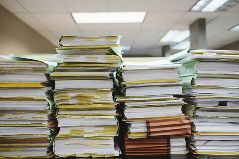 Stacks of Paper Files